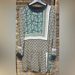 Essentiel Antwerp‎ - Silk Dress, Scarf pattern, Size:38